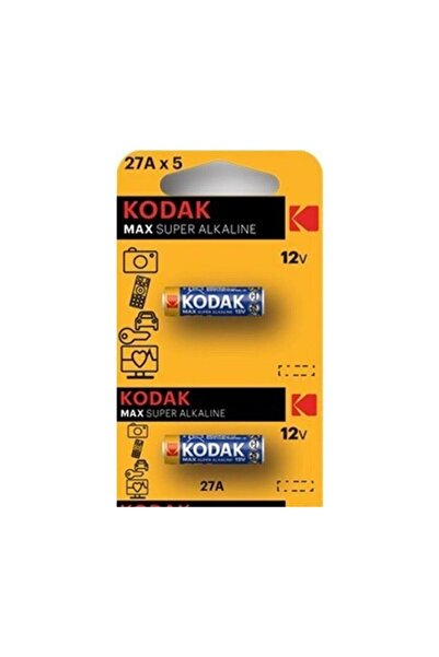 Kodak Pil 27 A Araba Garaj Kumanda Pili 12 Volt 1 Paket 2 li 27A Alkalin Kumanda Pili