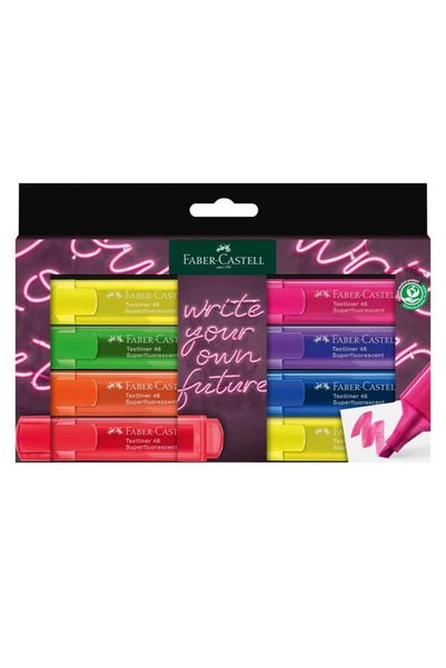 Faber Castell قلم تمييز 8 عبوات 1 عبوة Textliner Highlighter ألوان نابضة بالح...