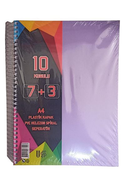 Artlantis 7+3 Bookmark Notebook 10 Thread 300 Sheets 1 Piece 7 Plaids 3 Lines Spral Plastic Cover with Separator