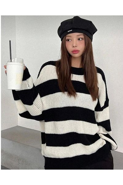 MODASPARK Women's Striped Sweater