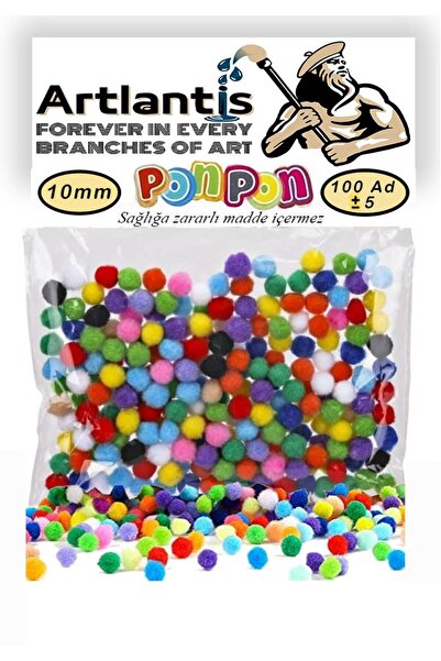 Artlantis Ponpon 10 mm 100 Lü 1 Paket Karışık Renk Pon Pon 10 mm Pompom 1 cm ...