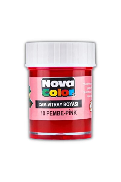 Nova Color Pembe Cam Boyası Vitray Boyası 25 ml 1 Adet Nova Color Su Bazlı Pe...