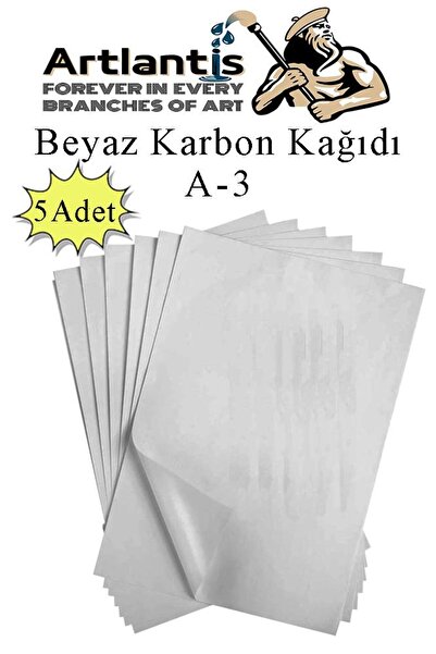 Artlantis Karbon Kağıdı A3 5 Adet 29,7x42 cm Renkli Karbon Kağıdı Kopya Kağıdı Transfer Kağıdı