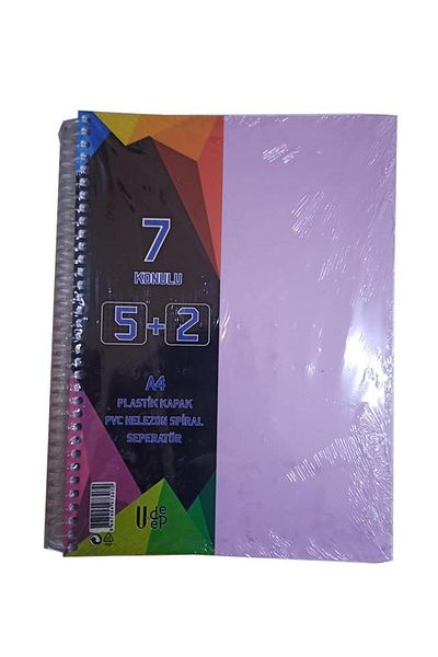 Artlantis 5+2 Bookmark Notebook 7 Subjects 175 Sheets 1 Piece 5 Plaids 2 Lines Spral Plastic Cover with Separator