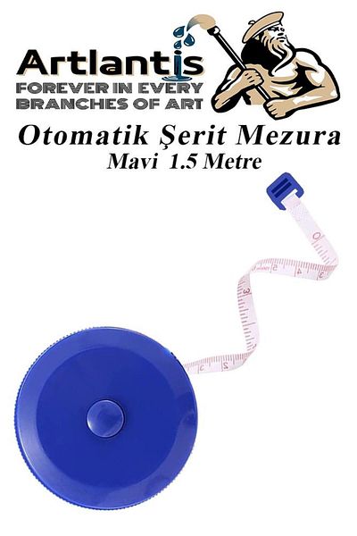 Artlantis Automatic Strip Tape Measure 1.5 Meters Blue Color 1 Piece Round Pocket Tape Measure 150 Cm Mesro Tailor Meter Vü