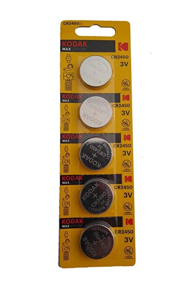 Kodak Pil Cr 2450 Baskül Pili Tartı Pili Terazi Bios Para Pili Kumanda Pili 1 Paket 5 Li Cr2450 Pil