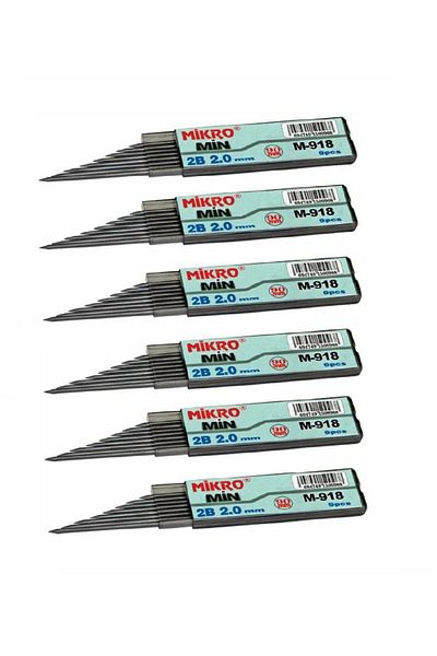 Mikro Pen Tip 2.0mm 2b 2b Pen Tip 2mm Black 6 Pieces