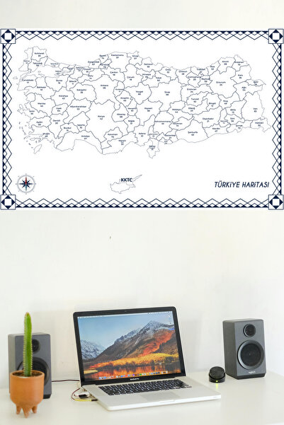 Farklı Bi Kağıt Türkiye Haritası Şeffaf Kağıt Üzerine Baskı 150x87cm