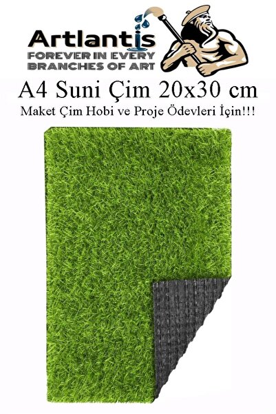Artlantis Yapay Çim A4 20x30 cm 1 Adet A4 Boyutunda Maket Çim Dekorati Yapay Çim Halı Teraryum Suni Çim