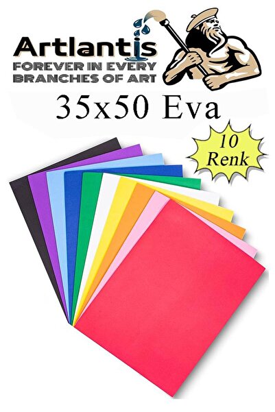 Artlantis Eva 10 Renk 35x50 cm 1 Paket Düz Eva Süngeri 10 Lu Renkli Eva 35*50...