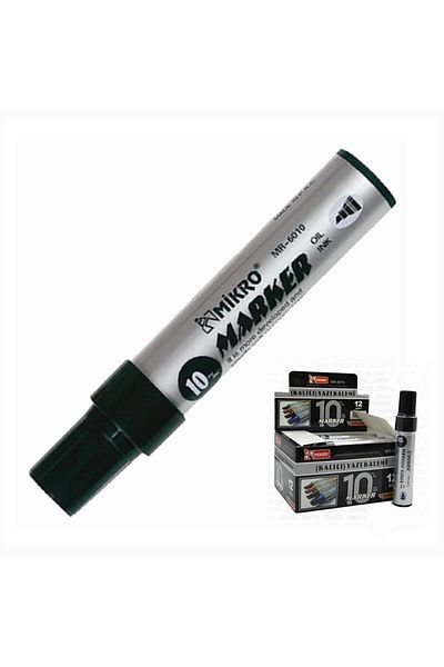 Mikro Permanent Marker with Black Cut Tip - 10 Mm Mr-6010 6 Pieces
