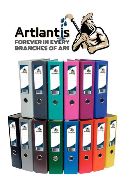 Artlantis Lila Büro Klasörü Telli Dosya ve Poşet Dosya Seti 1 Adet Büro Klasörü 10 Renk Telli Dosya 100 Adet P