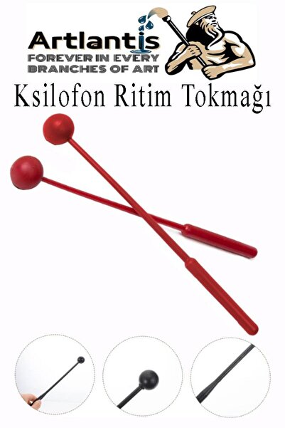 Artlantis Ksilofon Tokmağı 1 Çift Kırmızı 1 Paket Ritim Çubuğu Plastik