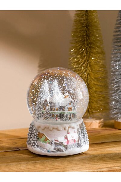 LC Waikiki Yılbaşı temalı kar küresi 17 cm kurmalı kar yağdıran dekorasyon