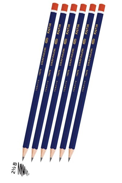 Artlantis Exam Pencil 2.5 B 6 Pieces Fatih Exam Pencil 2.5 B Soft Tip Pencil ...