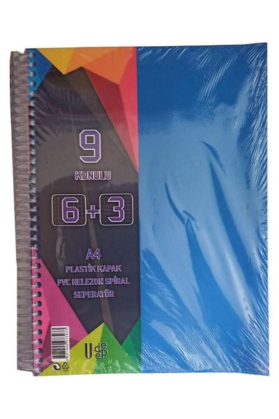 Artlantis 6+3 Bookmark Notebook 9 Thread 225 Sheets 1 Piece 6 Plaids 3 Lines Spral Plastic Cover with Separator