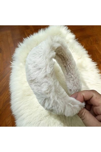alsaccessories White Color Plush Thick Model Hair Crown