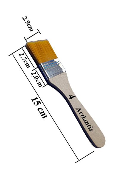 Artlantis Zemin Fırçası 4 Numara Sentetik İpek Uçlu Kıl Akrilik Guaj Yağlı Boya Fırçası Zemin Fırça No:4 1 Ade