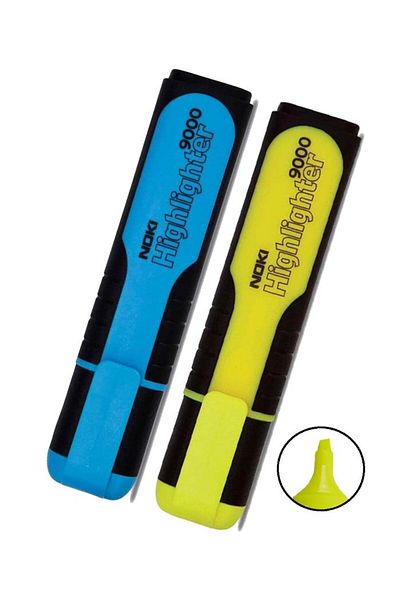 Noki Highlighter Marker Pen Yellow Blue 1 Piece Highlighter 2 Colors Highlighter Marker Pen Neon Colored