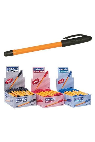 Mikro Black Ballpoint Pen 3 Pieces 1.0mm Point Ballpoint Pen 3 Pieces Black Color 1.0mm