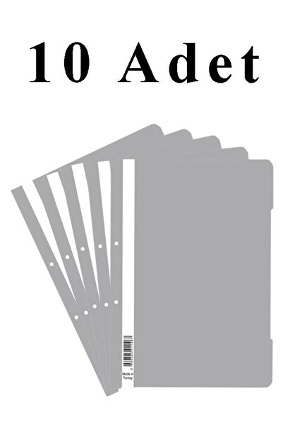 Artlantis 10 Adet A4 Gri Telli Dosya 1 Paket Ekonomik Kaliteli Telli Dosya Of...
