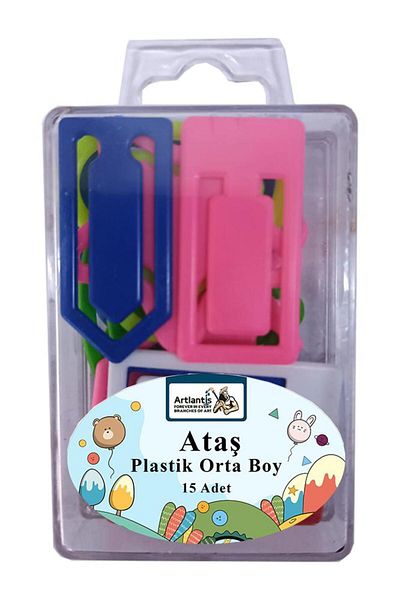 Artlantis Plastic Paper Clip Medium Size 4 Cm 15 Pieces 1 Pack Plastic Paper Clip Heart Star Rectangular Shaped Paper Clip 1 Pack