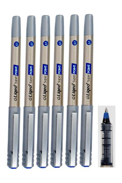 Liqeo Mavi Pilot Kalem Super Point 0.7 6 Adet Mavi Roller Pilot Kalem 0,7 Mür...