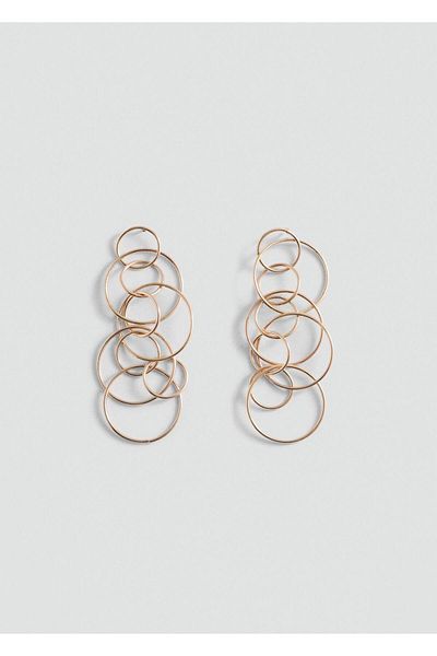 Mango Teen Nested Long Hoop Earrings