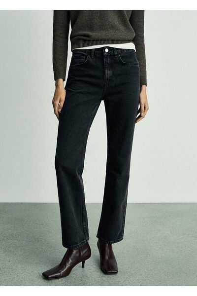 MANGO Woman Matilda Mid Waist Straight Cut Jeans