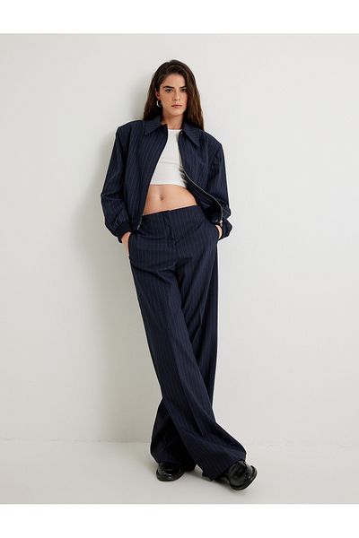 Koton Fabric Trousers Wide Leg High Waist