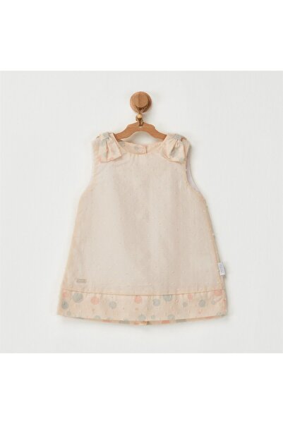 andywawa Ac22657 فستان أطفال كريمي بالفانيليا - تفاصيل بوم بوم