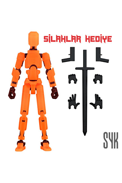 SYK Design Robot 13 Dummy Turuncu Gri Tüm Eklemleri Hareketli Aksiyon Figürü Oyuncak
