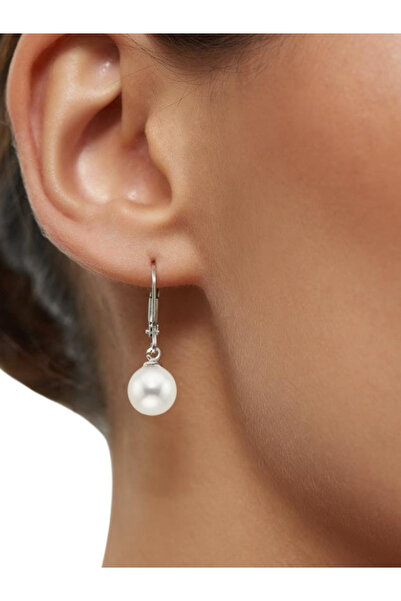 bymissmücevherat 925 Ayar Gümüş Kancalı Yuvarlak Beyaz Inci Küpe