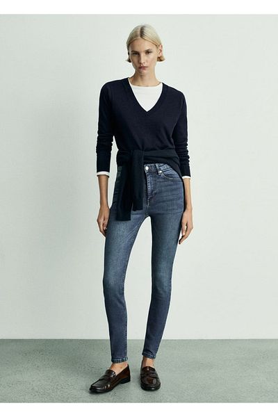 MANGO Woman Magas derekú vékony Jean