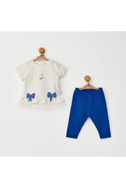 andywawa مجموعة ملابس أطفال Ac22557 مكونة من قطعتين بنقش الزهور والأقواس