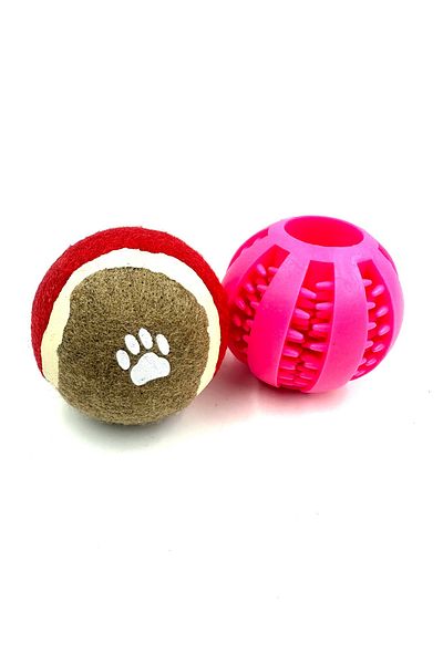 Tasma Market Pink-Red Dog Stress Ball Set of 2