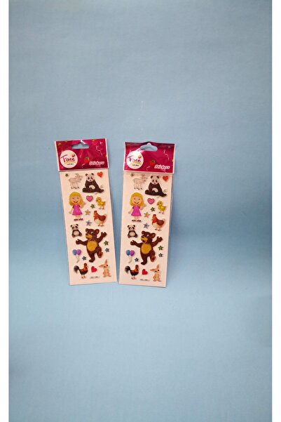 Face Keçi Civciv Ayı Panda Horoz Tavuk Resimli Sticker Etiket Kabartmalı