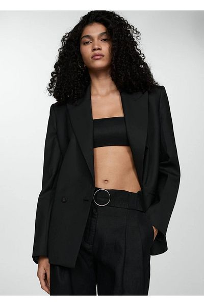 MANGO Woman Σορτς βερμούδα με 100% λινό ζώνη