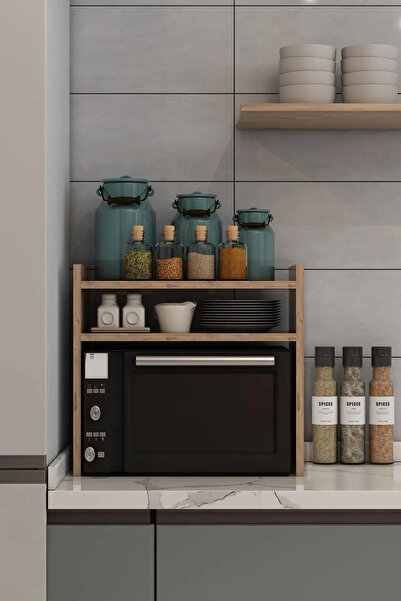 efirli MDF Tezgah Üstü Raf - Fırın, Mikrodalga Organizer Düzenleyici