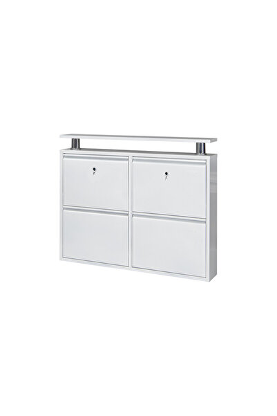 KASER Kilitli Metal Ayakkabılık 2+2 Beyaz