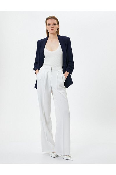 Koton Blazer Jacket Shawl Collar Drape Sleeve Flap Pocket