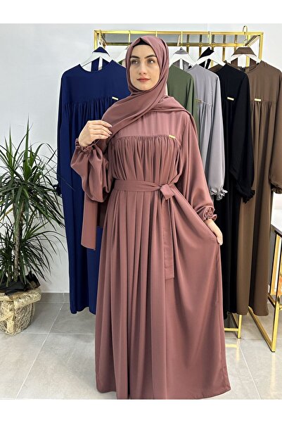 erasra class Şallı Ve Üsten Robalı,Kemerli Elbise Takım .Hijap ,Abaya (Hac Ve...