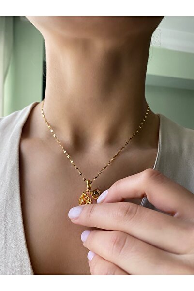 Acra Jewelry Göz/Nal/Yonca Şans Charm Altın Kolye
