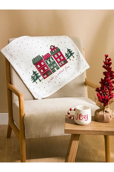 LC Waikiki Lcw Home Ecru Christmas Themed Throw Pillow Cover 50X50 cm