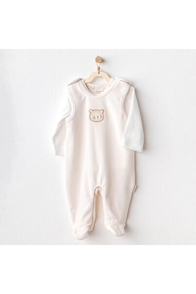 andywawa Erkek Bebek Tulum Takım Romper Set Velvet Bear Time AC25185