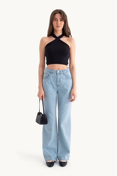 Hiccup Pantaloni din denim cu talie înaltă cu picioare drepte