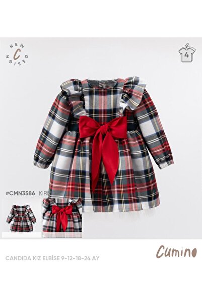 Cumino Baby Girl's Christmas Dress with Tulle Inside Skirt
