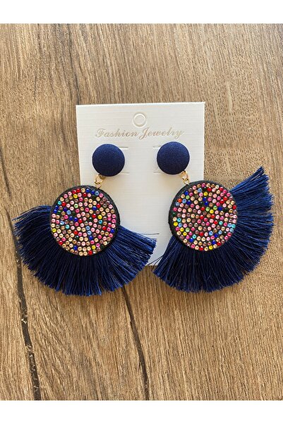 Store Colorful Beaded Boho Style Women's Earrings with Large Tassels