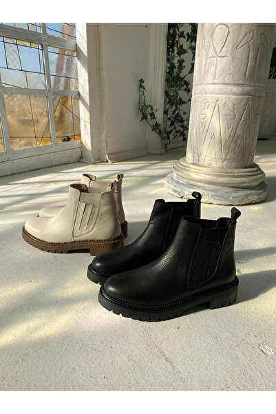 LA PASSION Siyah Verev Lastikli Deri Bot