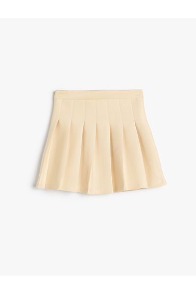 Koton Zipper Detailed Pleated Basic Mini Skirt
